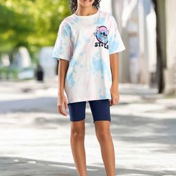 max Girls Printed Short Sleeves Pure Cotton T-shirt With Shorts-58