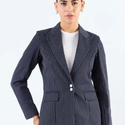 Powersutra Navy Striped Blazer-image-68