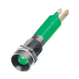 RS PRO Green Panel Mount Indicator 24V c.c., Mounting Hole Size 8 mm, Termination Type Solder Tab, IP Rating IP67, Model No 212171-46