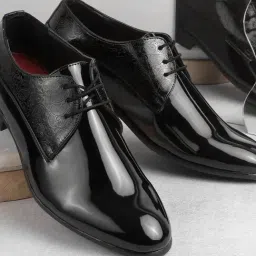 Metro Men's Black Derby Shoes-image-38