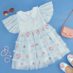 Pantaloons Junior Blue Floral Print Dress-picture-24