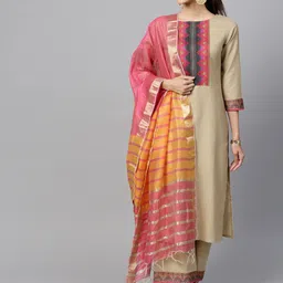 CreationRajvi Printed Kurta With Trousers &Dupatta-image-0