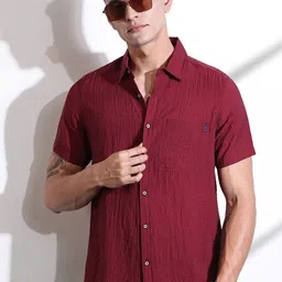 Thomas Scott Men Smart Slim Fit Spread Collar Textured Casual Shirt-image-11