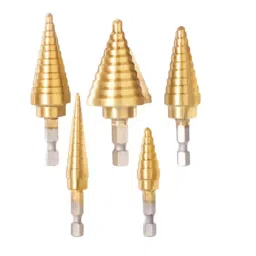 Ingco Step Drill Bit Set HSS 4341 Material and 6.35 mm (1/4 inch) Hex Shank, AKSDS2051-37