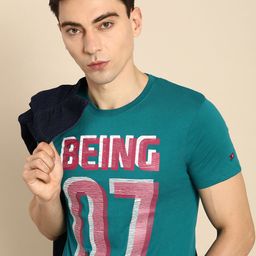 Being Human Men Typography Printed Pure Cotton T-shirt-picture-0