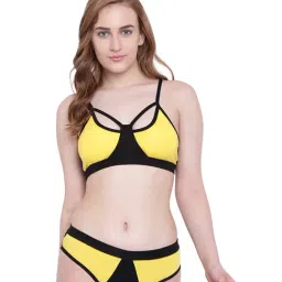 La Intimo Yellow Mermaid Bra & Bikini Panty-image-88