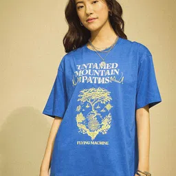 Flying Machine Women K-Street X Oversized Fit Graphic Printed T-Shirt-image-90
