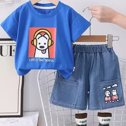 POP STREET KIDS Boys Graphic Printed T-shirt with Shorts-image-62
