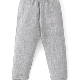 Babyhug Cotton Blend Full Length Thermal Leggings Solid- Light Grey-image-68