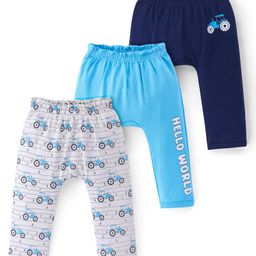 Doodle Poodle Interlock Cotton Full Length Diaper leggings with Vehicle Print - Multicolour-image-90