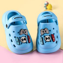 Cute Walk by Babyhug Backstrap Clogs with Video Game Applique - Blue-picture-16
