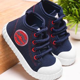 KATS Fashion Patch Detailed Lace Up Sneakers - Dark Blue-image-28
