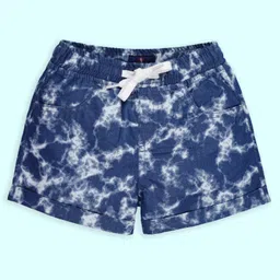 Kiddopanti Cotton Tie Dye Shorts - Blue-picture-17