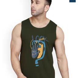 SLOWLORIS Men Pack Of 2 Printed Combed Cotton Gym Vest VSL26 CMB(LOOK OLIVE)(LOUD PEACOCK)-picture-17