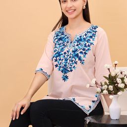 ZREMA Floral Embroidered Thread Work Handloom Thread Work Kurti-image-27