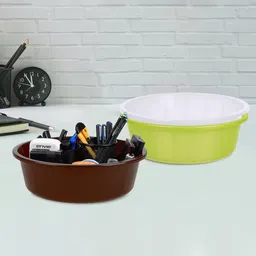 Kuber Industries Green & White 3 Pieces Desk Organisers 6 ltr-41