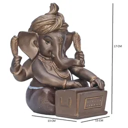 Ashnam Diverse Expression Brown Lord Ganesha Religious Idol Showpiece-image-98