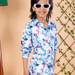 BEBE UNICORN Boys Comfort Floral Opaque Printed Party Shirt-image-90