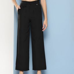 Aarika Women Pleated Relaxed Fit Trousers-image-82