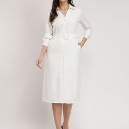 FableStreet Women V-Neck Shirt Dress-image-48