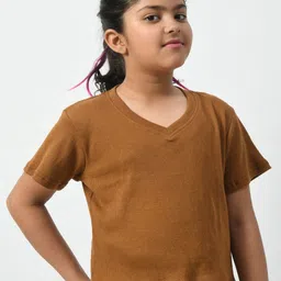 BAESD Girls V-Neck Pockets T-shirt-picture-31