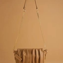 Eridani Aurelia Beige Faux Leather Textured Sling Handbag-image-32