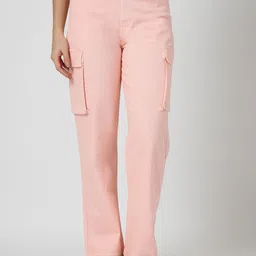 COSMIC TRIO Women Relaxed Straight Leg Loose Fit Cargos Trousers-image-53
