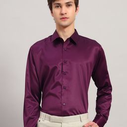 Aaai Enterprises Men Slim Fit Solid Spread Collar Satin Casual Shirt-image-83