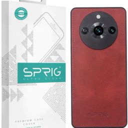 Sprig Matte Leather Back Cover for REALME 11 PRO PLUS 5G (Red)-image-80