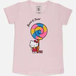Hello Kitty Printed Tshirt For Kids Girls-picture-8