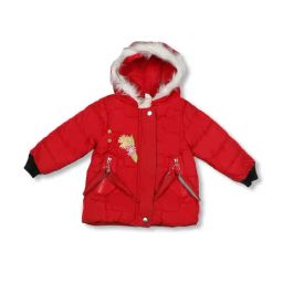 Passion Petals Kids Red Quilted Jacket-image-73
