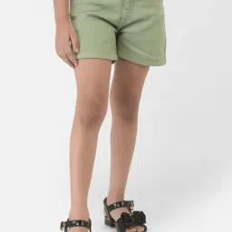 Crimsoune Club Girls Olive Solid Shorts-image-97