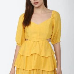 Forever 21 Yellow Regular Fit Dress-picture-7
