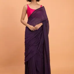 Suta Purple Plain Saree Without Blouse-picture-48