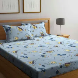 Klotthe Character based Multicolor 210 TC Cotton King Bedsheet with 2 Pillow Covers-image-18