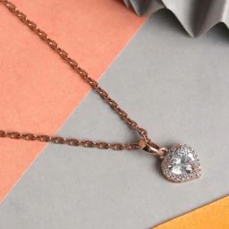 Clara 92.5 Sterling Silver Heart Pendant with Chain for Women-image-75