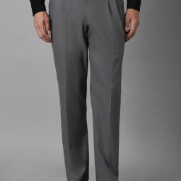Louis Philippe Grey Regular fit Checks Formal Trouser-picture-48