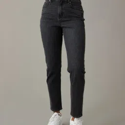 American Eagle Black Cotton Solid Jeans-picture-28