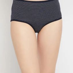 Clovia Navy Striped Hipster Panty-image-70