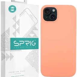 Sprig Liquid Silicone Back Cover for Apple iPhone 15 (Orange)-image-56