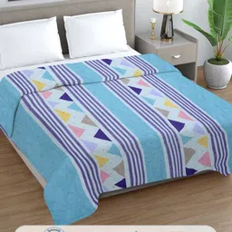 Myntra Elegant Homes Blue Geometric Printed Reversible AC Room 350GSM Double Bed Comforter-image-69