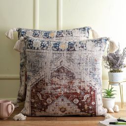 Sangria Set of 2 Abstract Square Cushion Covers image 1