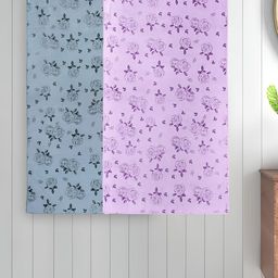 Myntra Elegant Homes Grey & Purple 2 Printed Cotton 300 GSM Bath Towel-image-75