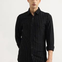 United Colors of Benetton Black Regular fit Stripes Shirts-image-46