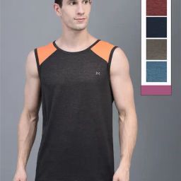 Force NXT Multicolored Regular Fit Gym Vest - Pack Of 5-image-66