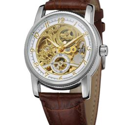 FORSINING Men Skeleton Dial & Leather Straps Analogue Watch FSG8120M3S2-7
