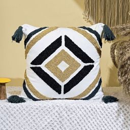 ANWYN White & Black Geometric Square Cushion Covers-image-57