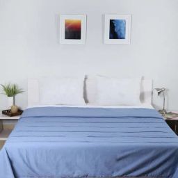House This Samudra Blue Cotton Bed Cover - Set of 1-image-6