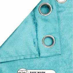 Bianca D`ROMANIO Green Faux Silk 5 Ft. Window Curtain - Set of 2 image 3