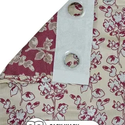Bianca EL`PESSO Purple & Beige Faux Silk 7 Ft. Door Curtain - Set of 2 image 3